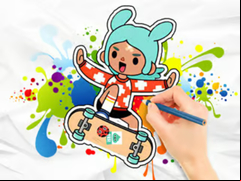 Juego Coloring Book: Toca Boca Skateboard